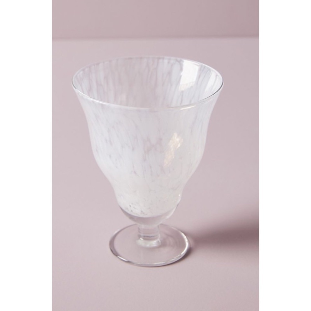 NEW ANTHROPOLOGIE White Confetti Glasses Set of 4